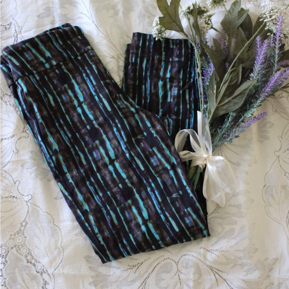Stylish Black and Blue Patterned Pants
